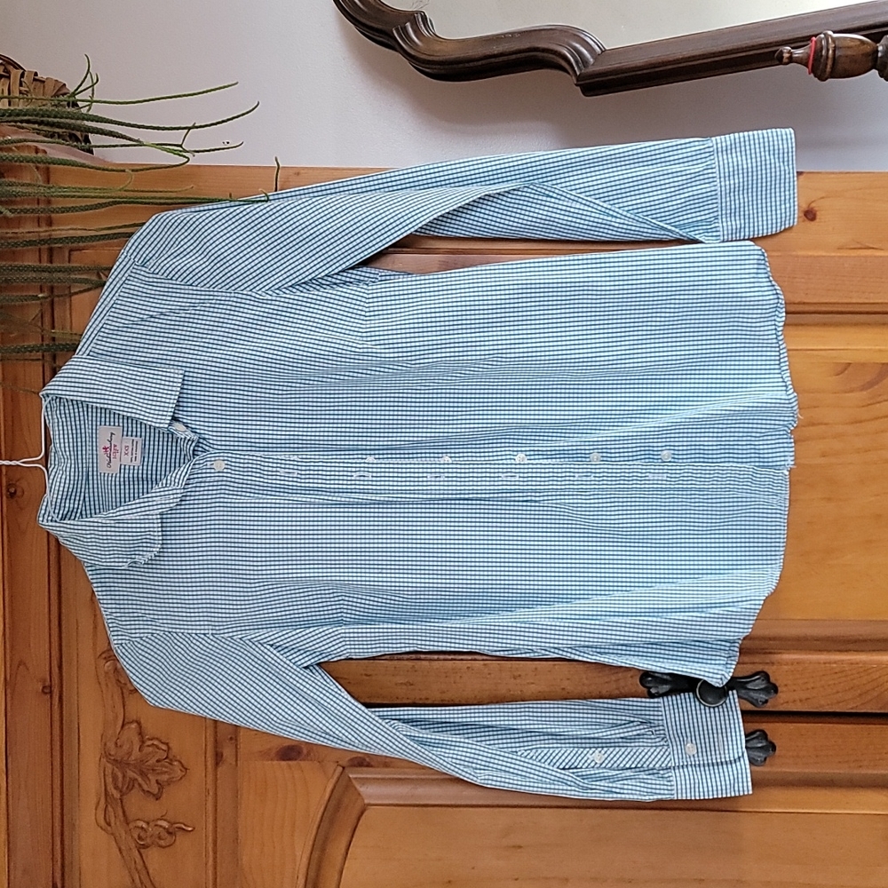 Jcrew button up dress shirt xxs forest green pattern